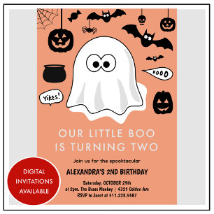 ハロウィン 2歳 誕生日 おばけ 招待状