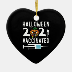 ハロウィン 2021 予防接種済み おもしろ コスチューム セラミックオーナメント