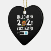 ハロウィン 2021 予防接種済み おもしろ コスチューム セラミックオーナメント (左)