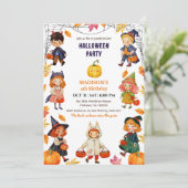 ハロウィン 4歳 誕生日パーティー コスチューム かぼちゃ 招待状 (スタンド正面)