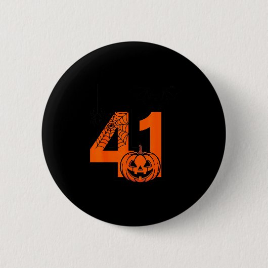 ハロウィン 41歳 語呂合わせ 誕生日おめでとう バーティーイギリス 缶バッジ (正面)