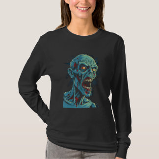 ハロウィン 6のホラーなお化けに襲われるゾンビ Tシャツ
