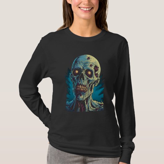 ハロウィン 7のホラーなお化けゾンビ Tシャツ (正面)