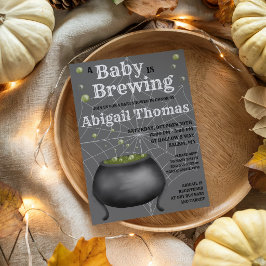 ハロウィン A Baby is Brewing ベビーシャワーの招待状 招待状