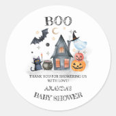 ハロウィン BOO ベビーシャワーのお礼 ラウンドシール (正面)