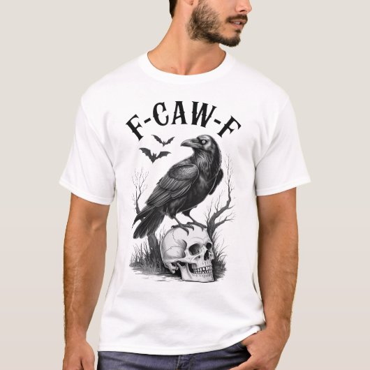 ハロウィン F カワ F 黒鳥 F カワ F カラス 女性 Tシャツ (正面)