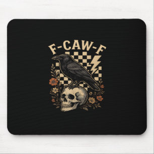 ハロウィン F-Caw-F レイヴン バード F-Caw-Fクロウ チェッカーボード マウスパッド