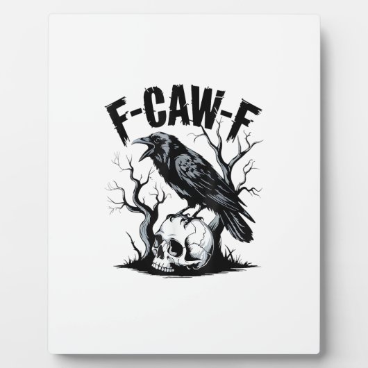 ハロウィン F-Caw-F 鳥 カラス 女性 男性 レトロ クラシック フォトプラーク (正面)