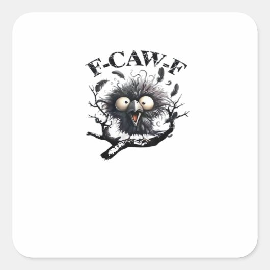 ハロウィン F-Caw-F 鳥 クール ユニーク スクエアシール (正面)