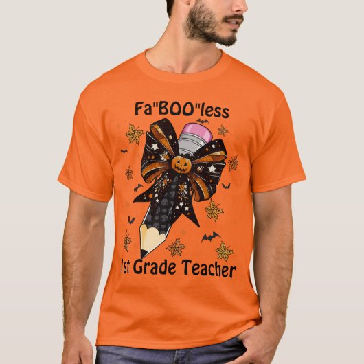 ハロウィン Fa"boo"レス 1年生の先生の小悪魔 Tシャツ (正面)