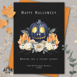 ハロウィン Happy Halloween 怖いサムハイン かぼちゃ クリスタル シーズンカード