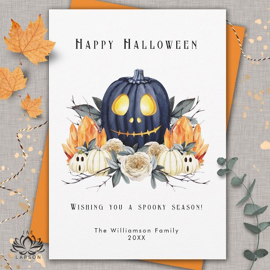ハロウィン Happy Spooky サムハイン かぼちゃ クリスタル シーズンカード