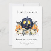 ハロウィン Happy Spooky サムハイン かぼちゃ クリスタル シーズンカード (正面)