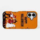 ハロウィン iPhone 16 ケース - カボチャ・おばけ (裏面横)