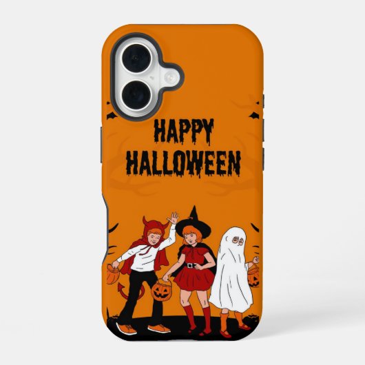 ハロウィン iPhone 16 ケース - カボチャ・おばけ (裏面)