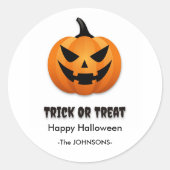 ハロウィン Jack-o'-Lantern – ラウンドシール (正面)