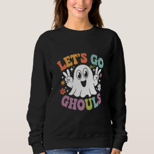 ハロウィン Let's Go グールズ ゴースト レトロ コスチューム スウェットシャツ