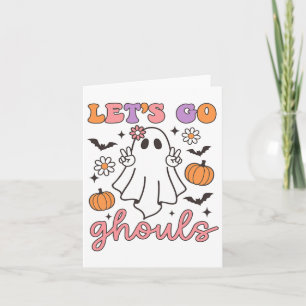 ハロウィン Let's Go グールズ ゴースト レトロ コスチューム 女性 カード