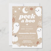 ハロウィン Peek a Boo ベビーシャワー 招待状 (正面)