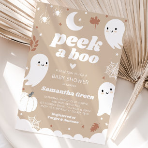 ハロウィン Peek a Boo ベビーシャワー 招待状