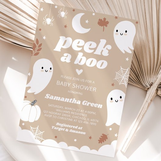 ハロウィン Peek a Boo ベビーシャワー 招待状