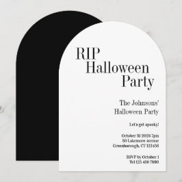 ハロウィン RIP パーティー ブラック＆ホワイト 招待状