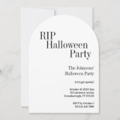 ハロウィン RIP パーティー ブラック&ホワイト 招待状 (正面)