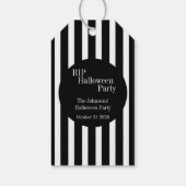 ハロウィン RIP ブラック＆ホワイト ストライプ パーティー ギフトタグ (裏面)