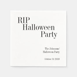 ハロウィン RIP ブラック＆ホワイト パーティー スタンダードカクテルナプキン