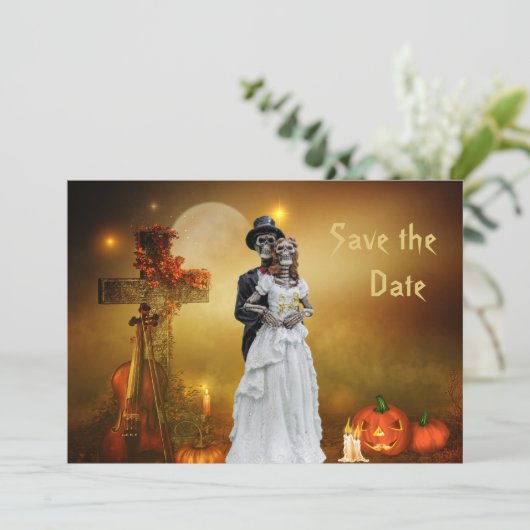 ハロウィン Save the Date 招待状 (スタンド正面)