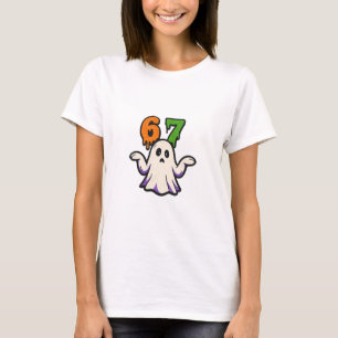 ハロウィン SCP 67 かわいいお化けミーム Six Seven コスチューム Tシャツ