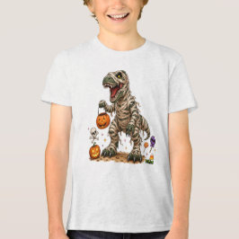 ハロウィン+T+Rex+ミイラ+キッズ トライブレンドTシャツ