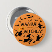 ハロウィン「Wassup Witches?」 缶バッジ (正面&裏面)