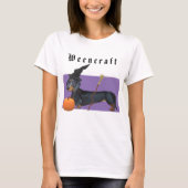 ハロウィン | Weencraft Dachshund おもしろい Witch Tシャツ (正面)