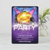 ハロウィンDJパーティーディスコボールパンプキンスプーキー 招待状 (スタンド正面)