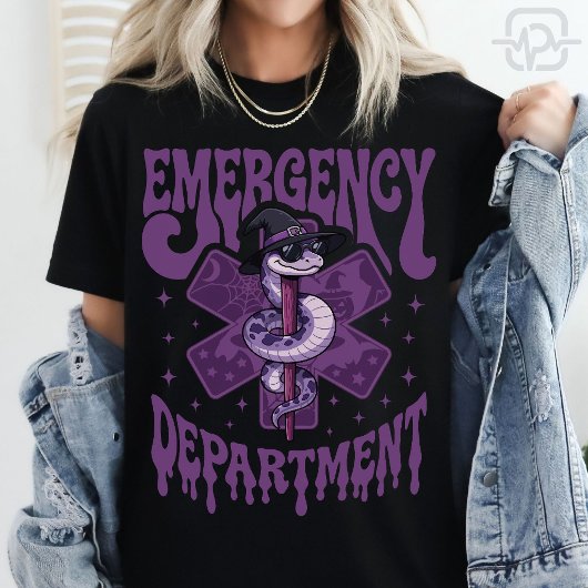 ハロウィンER看護師 魔女 ヘビ スタアオブライフ Tシャツ