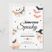 ハロウィンForever スプーキー4歳の誕生日招待状 招待状 (正面)