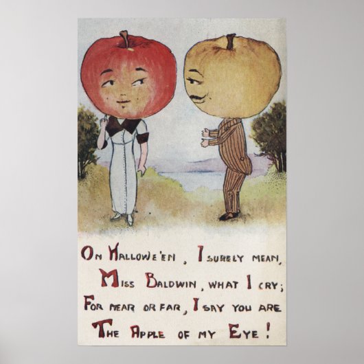 ハロウィンGreetingAppleヘッド ポスター (正面)