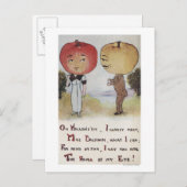 ハロウィンGreetingAppleヘッド ポストカード (正面/裏面)