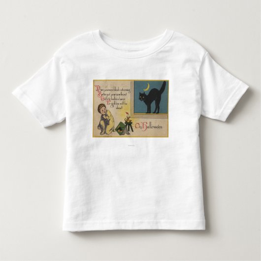 ハロウィンGreetingBlack猫 トドラーTシャツ (正面)