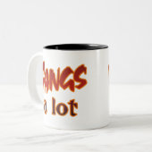 ハロウィンPunnyの牙はたくさん感謝していしています ツートーンマグカップ (正面左)