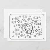 ハロウィンRIPキャンドル不気味スカルカラーリング ポストカード (正面/裏面)