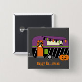 ハロウィンRVキャンパー 缶バッジ (正面&裏面)
