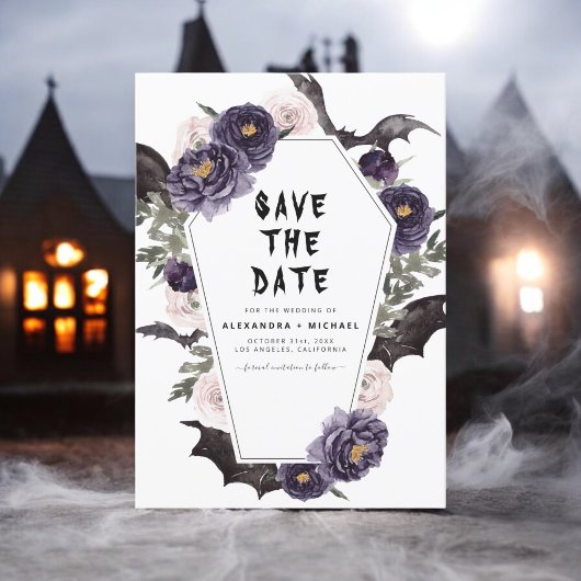 ハロウィンSave the Date Gothic 結婚's 招待状
