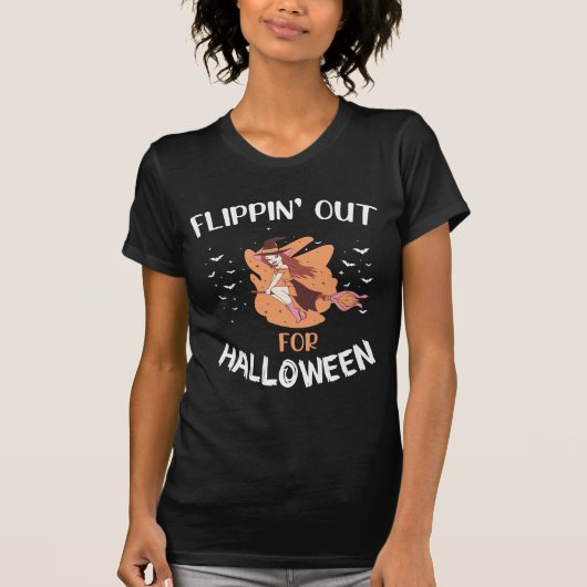 「ハロウィンTシャツに女の子が裏返し – かわいいG Tシャツ (正面)