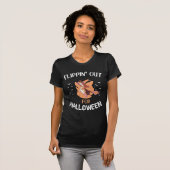 「ハロウィンTシャツに女の子が裏返し – かわいいG Tシャツ (正面フル)