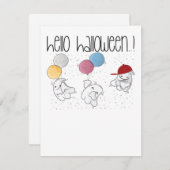 ハロウィンTシャツの挨拶、ハロウィンのお化け シーズンカード (正面/裏面)