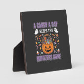 ハロウィンTシャツデザイン お菓子を毎日 フォトプラーク (正面)