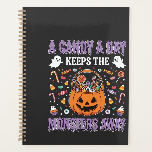 ハロウィンTシャツデザイン お菓子を毎日 プランナー手帳 (正面)