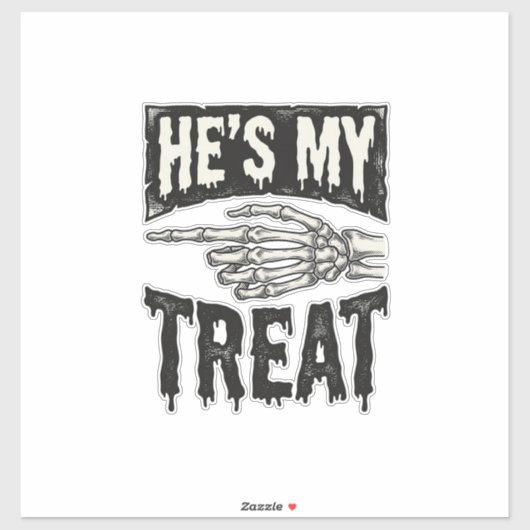 ハロウィンTシャツデザイン 僕の彼氏の骨の手 シール (シート)